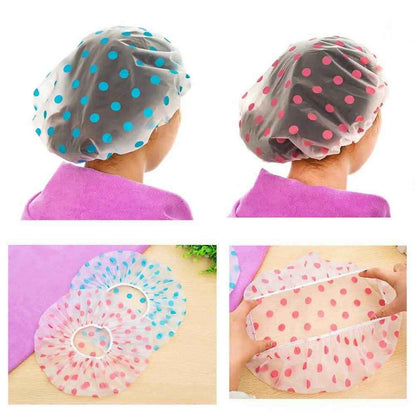 6-Pack: Reusable Shower Caps Elastic Band Bath Hair Hat Cartsfy Inc.