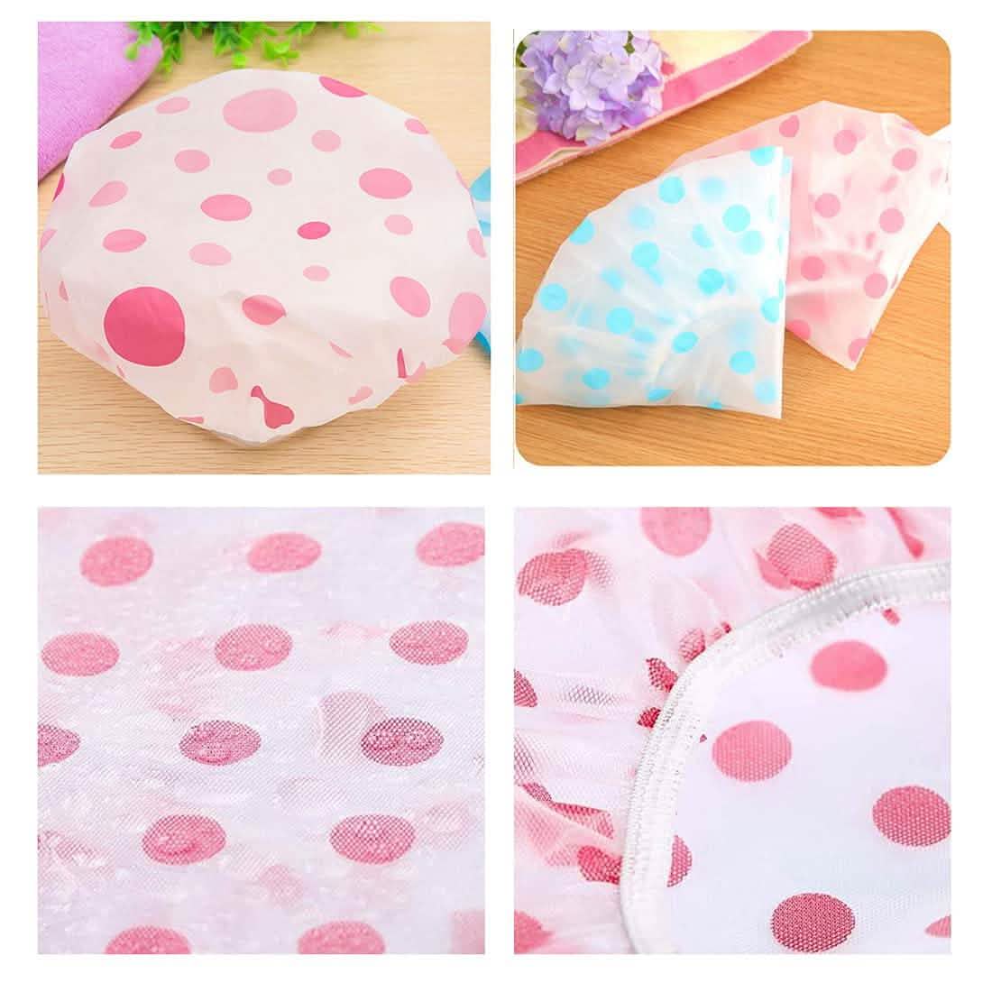 6-Pack: Reusable Shower Caps Elastic Band Bath Hair Hat Cartsfy Inc.