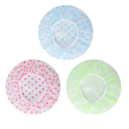 6-Pack Waterproof Reusable Shower Caps - Stylish Bath Hair Hats
