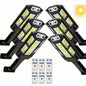 Solar motion sensor garden lights, 6-pack with black housings and COB LED arrays