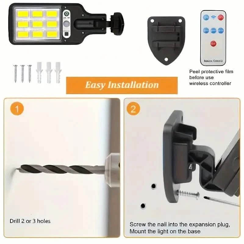 6 - Pack: Solar Powered Motion Sensor Outdoor Garden Light with 108 COB LED Lights - Cartsfy Inc.