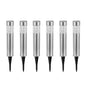6-pack outdoor solar garden lights with stainless steel tubes and black stake bases