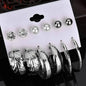 6-Pair: Women's Simple Fashion Modern Trendy Earrings DailySale Silver Gold Silver-Gold-