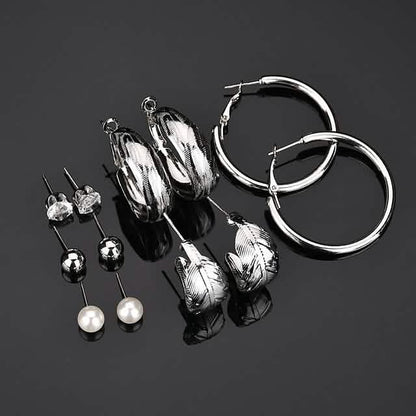 6-Pair: Women's Simple Fashion Modern Trendy Earrings Cartsfy Inc.