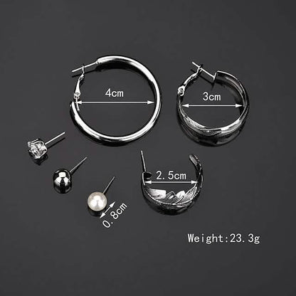 6-Pair: Women's Simple Fashion Modern Trendy Earrings Cartsfy Inc.