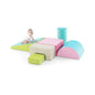 6 Pieces Foam Climbing Blocks Indoor Climb and Crawl Activity Playset with Rectangles-Green
