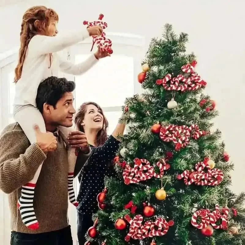6-Pieces: Red White Candy Christmas Tree Decorations Cartsfy Inc.