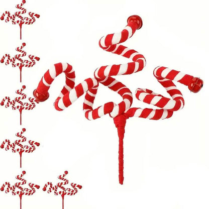 6-Pieces: Red White Candy Christmas Tree Decorations Cartsfy Inc.