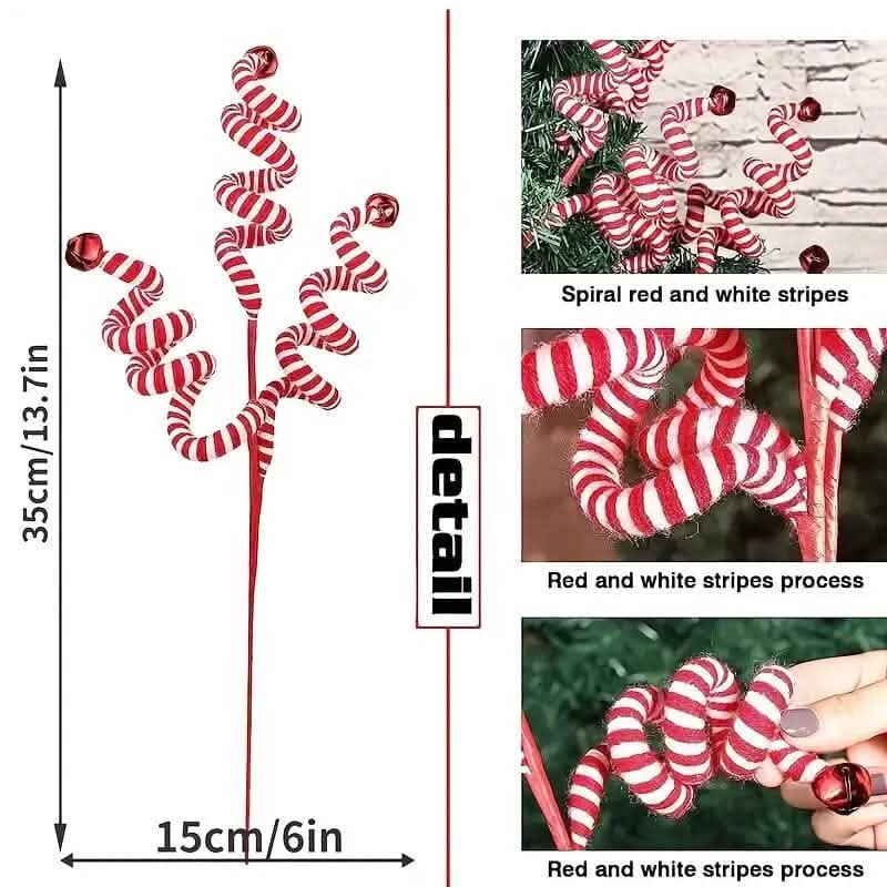 6-Pieces: Red White Candy Christmas Tree Decorations Cartsfy Inc.