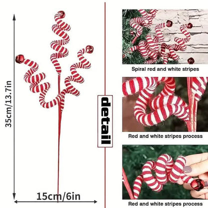 6-Pieces: Red White Candy Christmas Tree Decorations Cartsfy Inc.