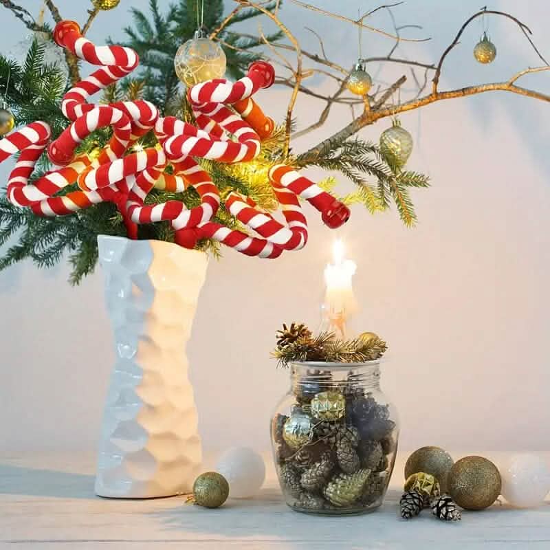 6-Pieces: Red White Candy Christmas Tree Decorations Cartsfy Inc.