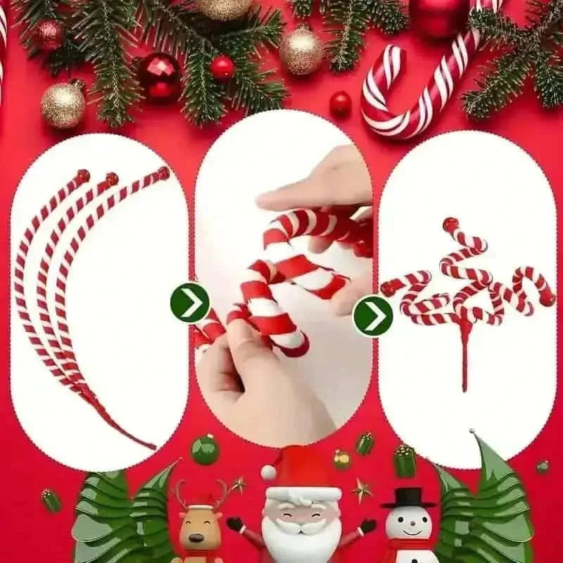 6-Pieces: Red White Candy Christmas Tree Decorations Cartsfy Inc.
