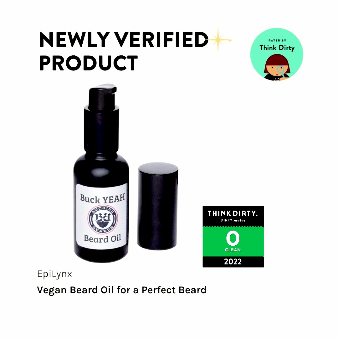 Beard oil bottle with black twist-off cap