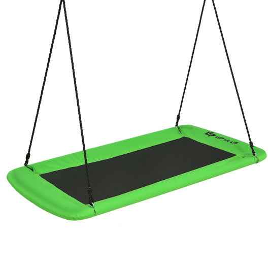 60 Inches Platform Tree Swing Outdoor with  2 Hanging Straps-Green VYSN Default Title Default Title-