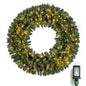 60 Inch Pre-Lit Artificial Christmas Wreath 200 LED Warm White Lights
