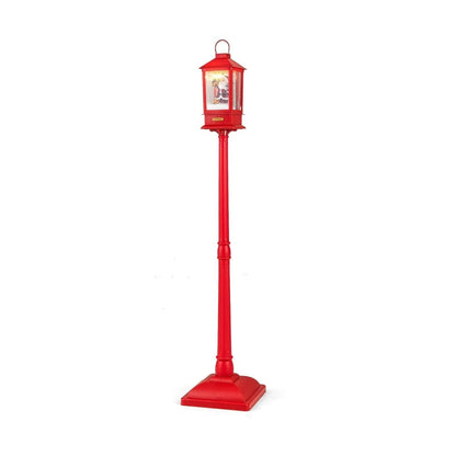 61 Inch Christmas Musical Street Lamp Post with Detachable Snow Globe Lantern-Red DirectDeals Default Title Default Title-