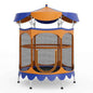 64 Inch Kids Trampoline with Detachable Canopy and Safety Enclosure Net-Orange Cartsfy Inc.
