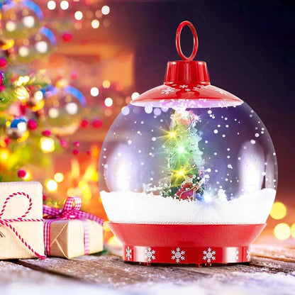 68 Inch Festive Musical Christmas Street Lamp Post with Snow Globe Lantern-Red Cartsfy Inc.