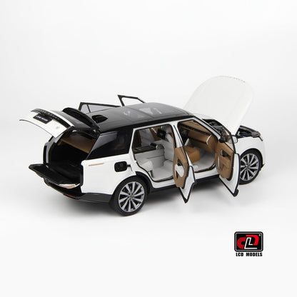 LCD 2022 Land Rover Range Rover SV Serenity White w/ Black Roof 1:18