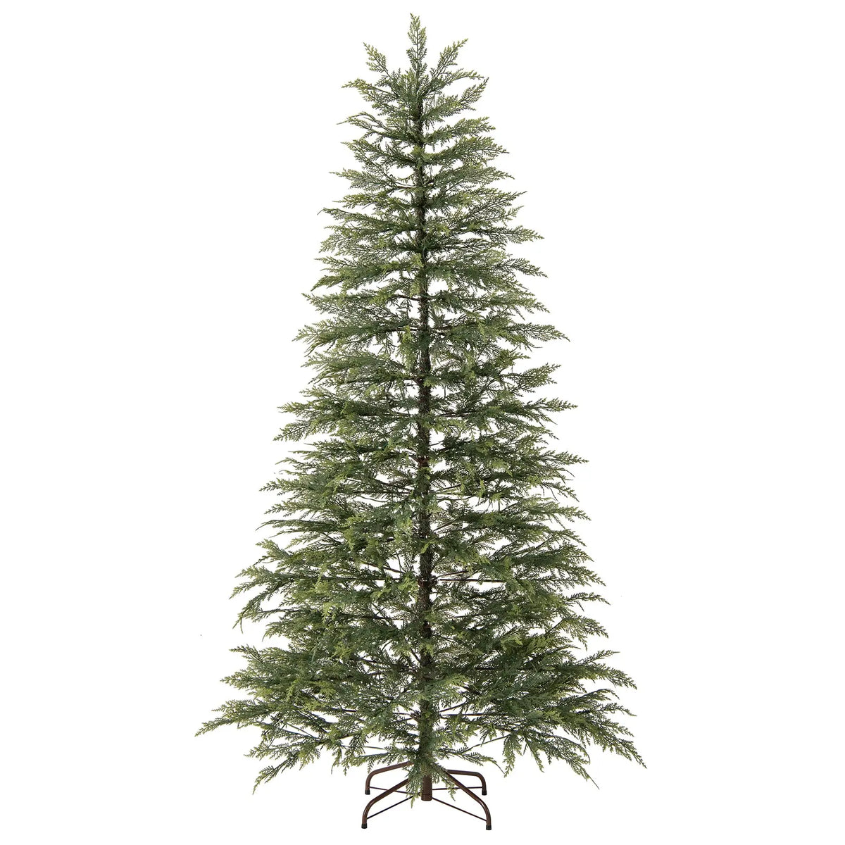 7.5 Feet Artificial Christmas Tree with Branch Tips and Colorful LED Lights