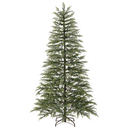 7.5 Feet Artificial Christmas Tree with Branch Tips and Colorful LED Lights