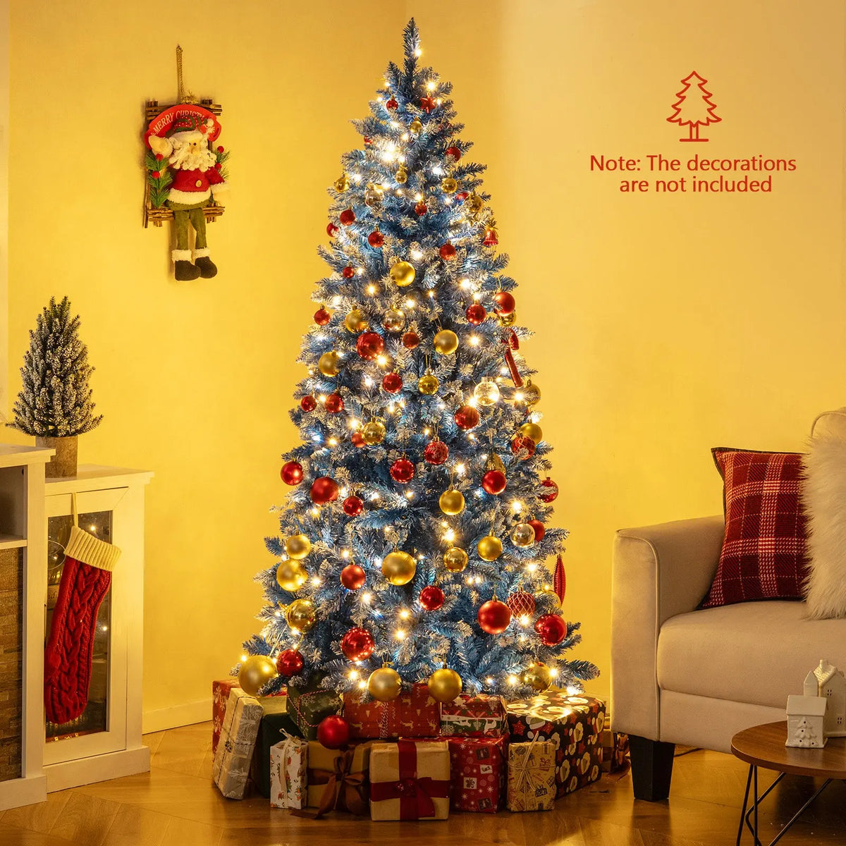 6/7/8/9 FT Artificial Christmas Tree with 767 Snowy Branch Tips