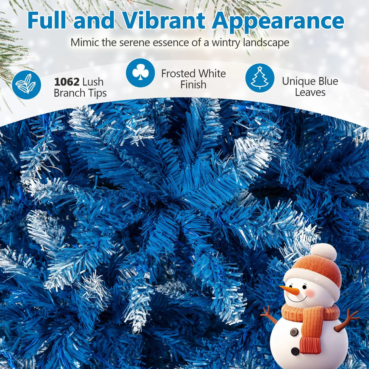 6/7/8/9 FT Artificial Christmas Tree with 767 Snowy Branch Tips