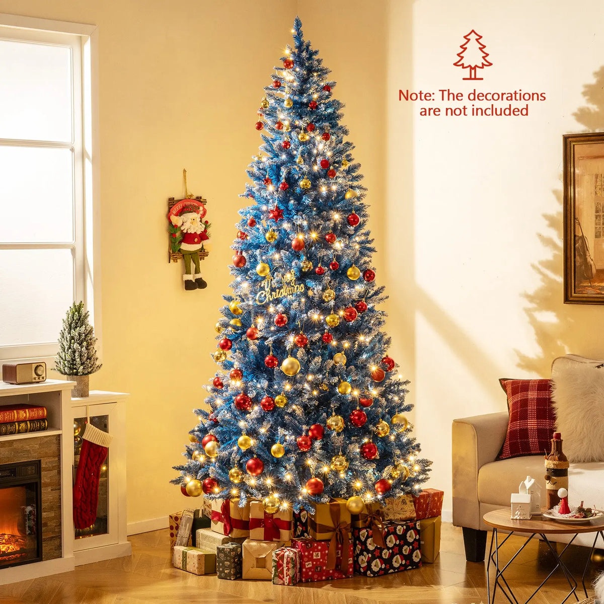 6/7/8/9 FT Artificial Christmas Tree with 767 Snowy Branch Tips