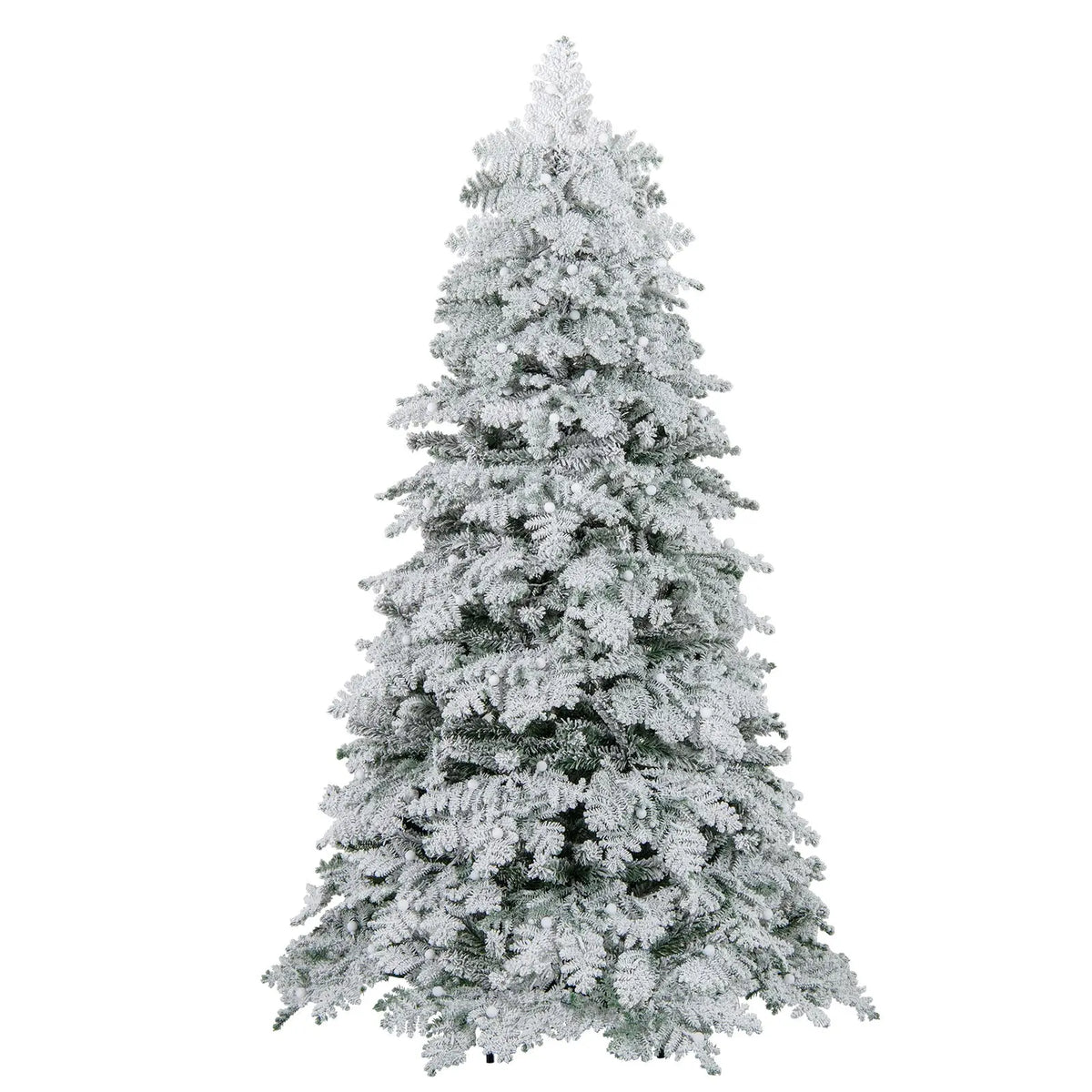 6/7 Feet Artificial Snow-flocked Christmas Tree Pre-lit Hinged Xmas Tree with 130 Twinkle Balls