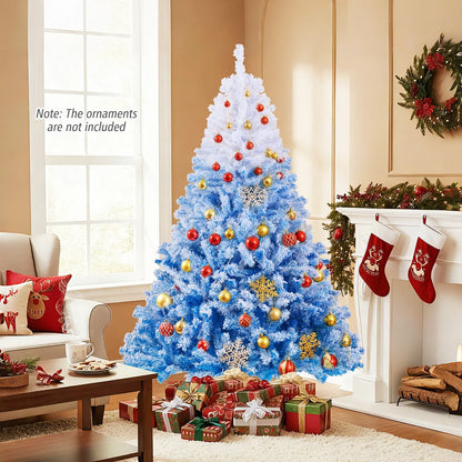 5/6/7/8 FT Artificial Christmas Tree with Warm White LED Lights and 8 Modes