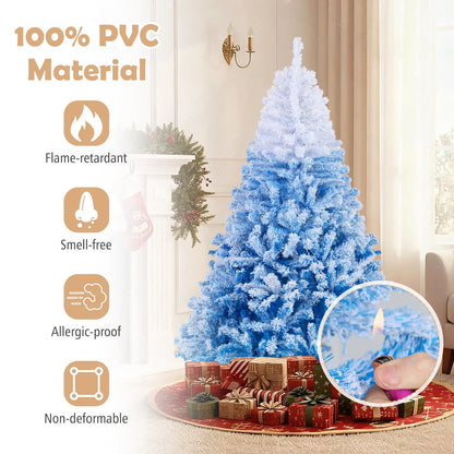 5/6/7/8 FT Artificial Christmas Tree with Warm White LED Lights and 8 Modes