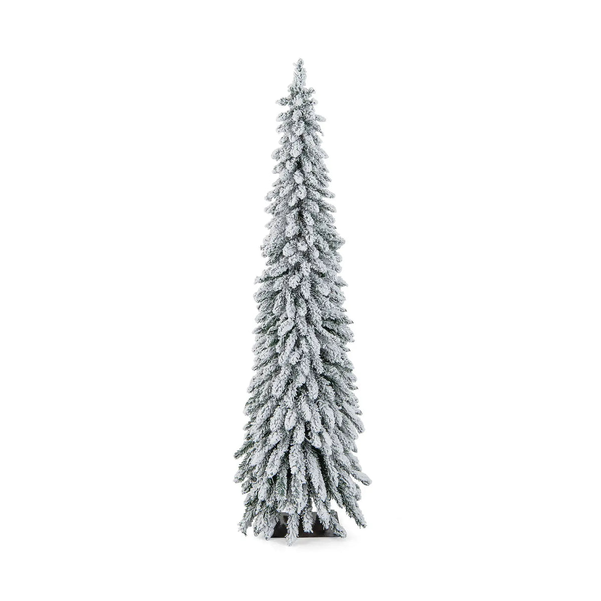 4/5/6 Feet Pre-Lit Artificial Christmas Tree Snow-Flocked Slim Pencil Xmas Decor-5 ft