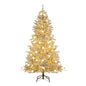 6 Feet Snow-flocked Artificial Christmas Tree Pre-lit Hinged with 81 Sphere Lights and Remote