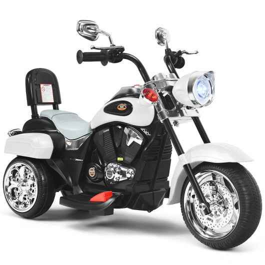6V 3 Wheel Kids Motorcycle-White Cartsfy Inc.
