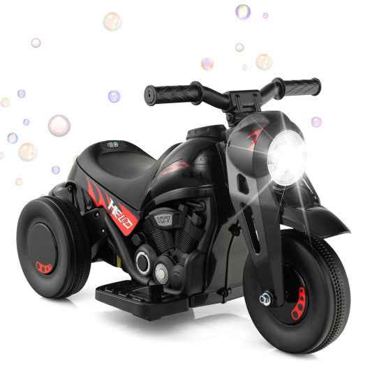 6V Kids Electric Ride on Motorcycle with Bubble Maker and Music-Black Cartsfy Inc.