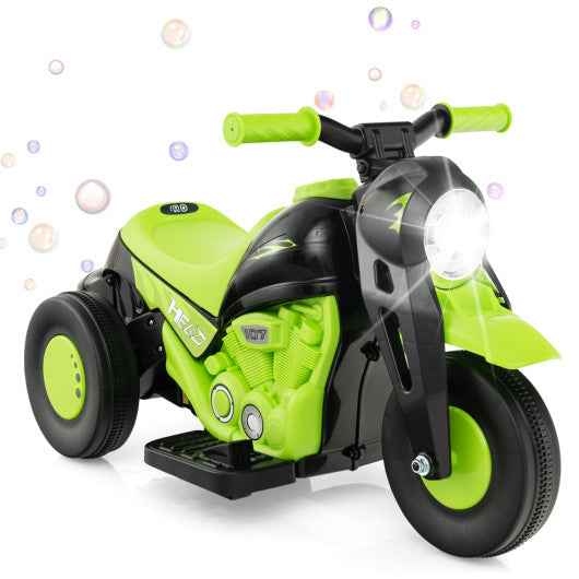 6V Kids Electric Ride on Motorcycle with Bubble Maker and Music-Green Cartsfy Inc.