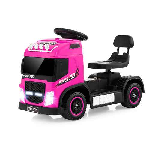 6V Kids Electric Ride-on Truck with Height Adjustable Seat-Pink Cartsfy Inc.