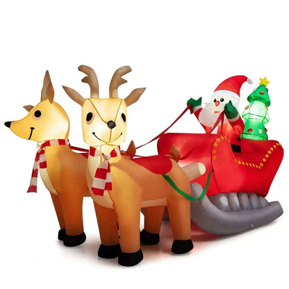 7.2 Feet Long Christmas Inflatable Santa Rides Sled with LED Lights Cartsfy Inc.