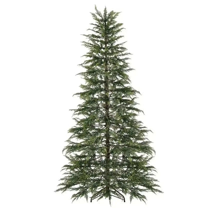 7.5 Feet Artificial Christmas Tree with Branch Tips and Colorful LED Lights Cartsfy Inc.