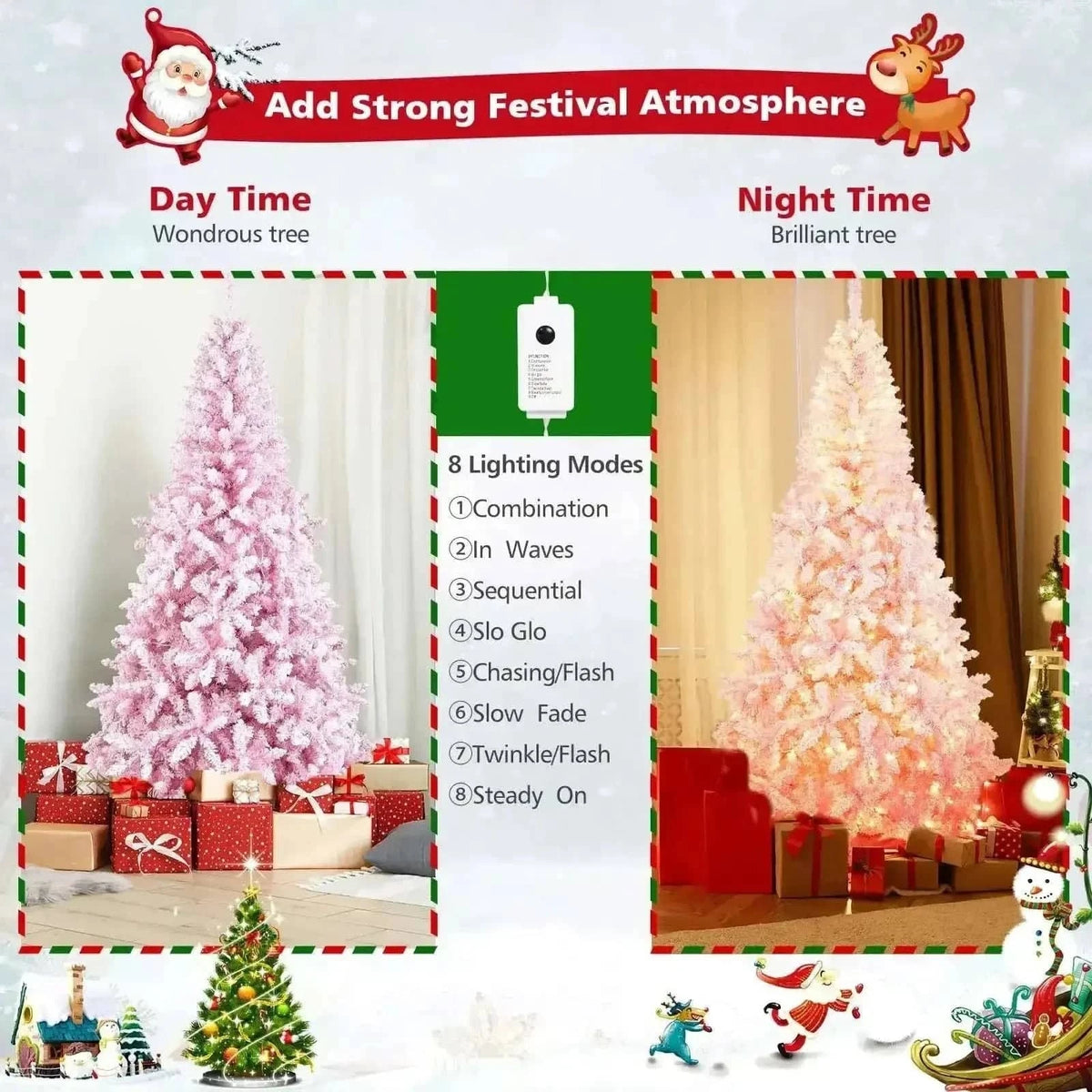 7.5 Feet Flocked Christmas Tree Cartsfy Inc.