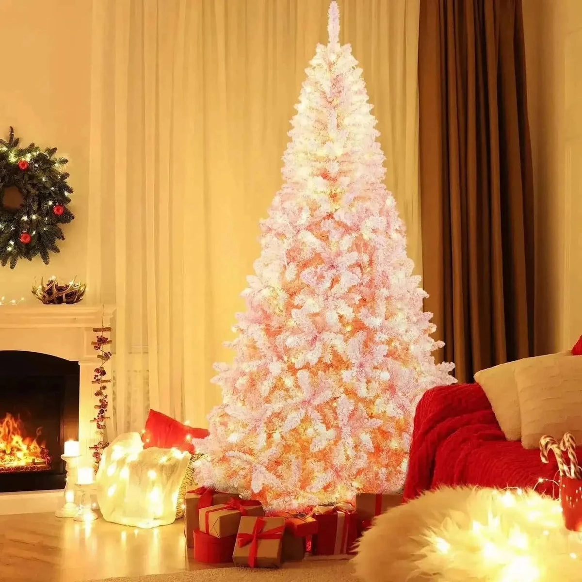 7.5 Feet Flocked Christmas Tree Cartsfy Inc.