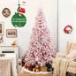 7.5 Feet Flocked Christmas Tree with warm white lights