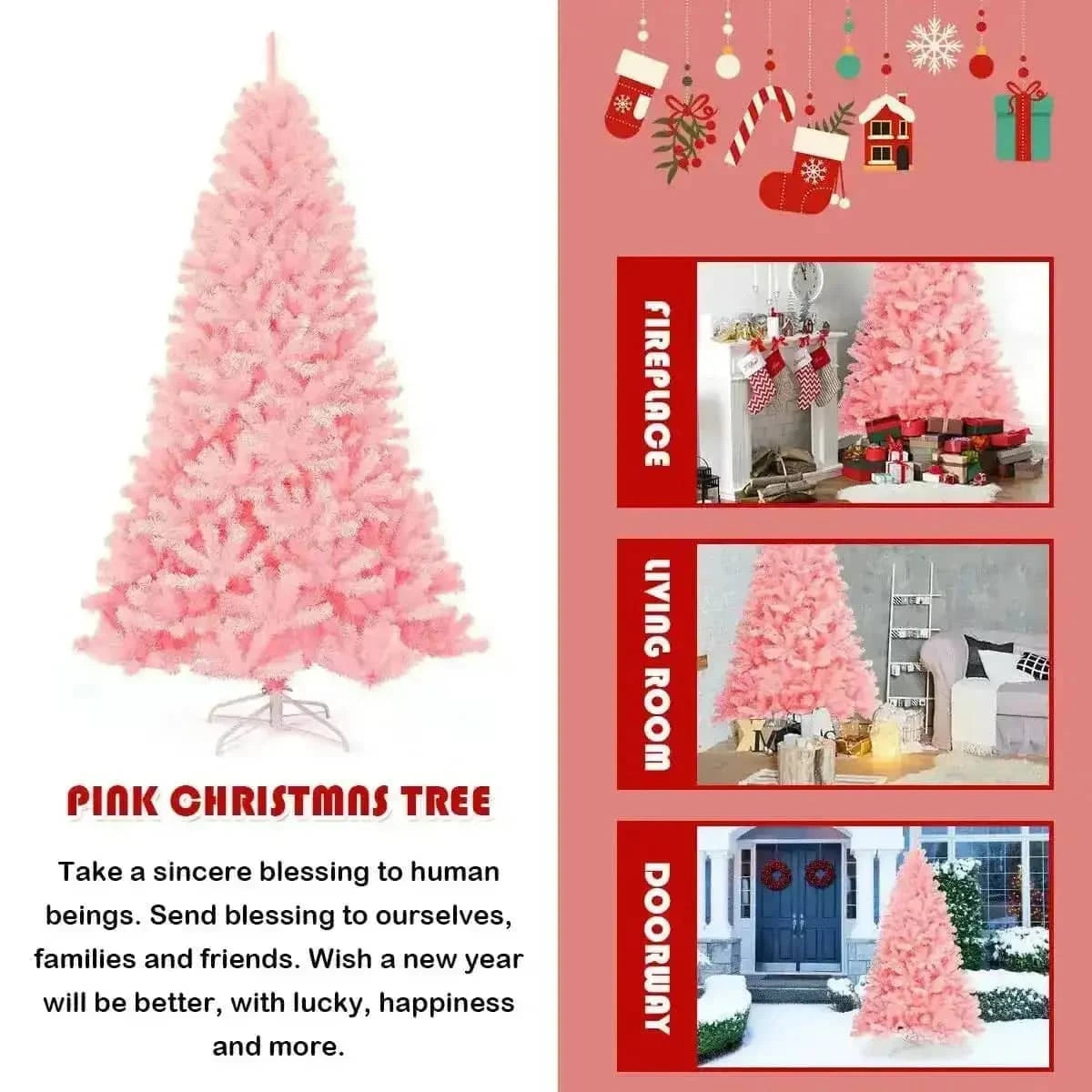 7.5 Feet Hinged Artificial Christmas Tree Full Fir Tree Cartsfy Inc.