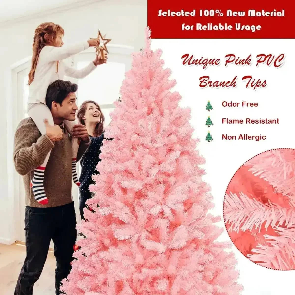 7.5 Feet Hinged Artificial Christmas Tree Full Fir Tree Cartsfy Inc.