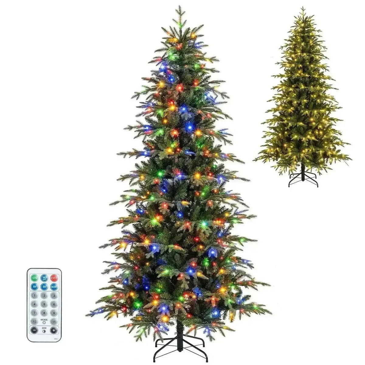7.5 Feet Pre-Lit Artificial Christmas Tree Hinged Xmas Tree with LED Lights Cartsfy Inc.