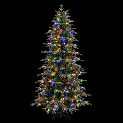 7.5 Feet Pre-Lit Artificial Christmas Tree Hinged Xmas Tree with LED Lights Cartsfy Inc.