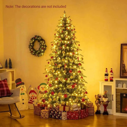 7.5 Feet Pre-Lit Artificial Christmas Tree Hinged Xmas Tree with LED Lights Cartsfy Inc.