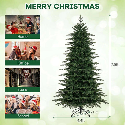 7.5 Feet Pre-Lit Artificial Christmas Tree with Warm White LED Lights Cartsfy Inc.
