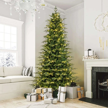 7.5 Feet Pre-Lit Artificial Christmas Tree with Warm White LED Lights Cartsfy Inc.