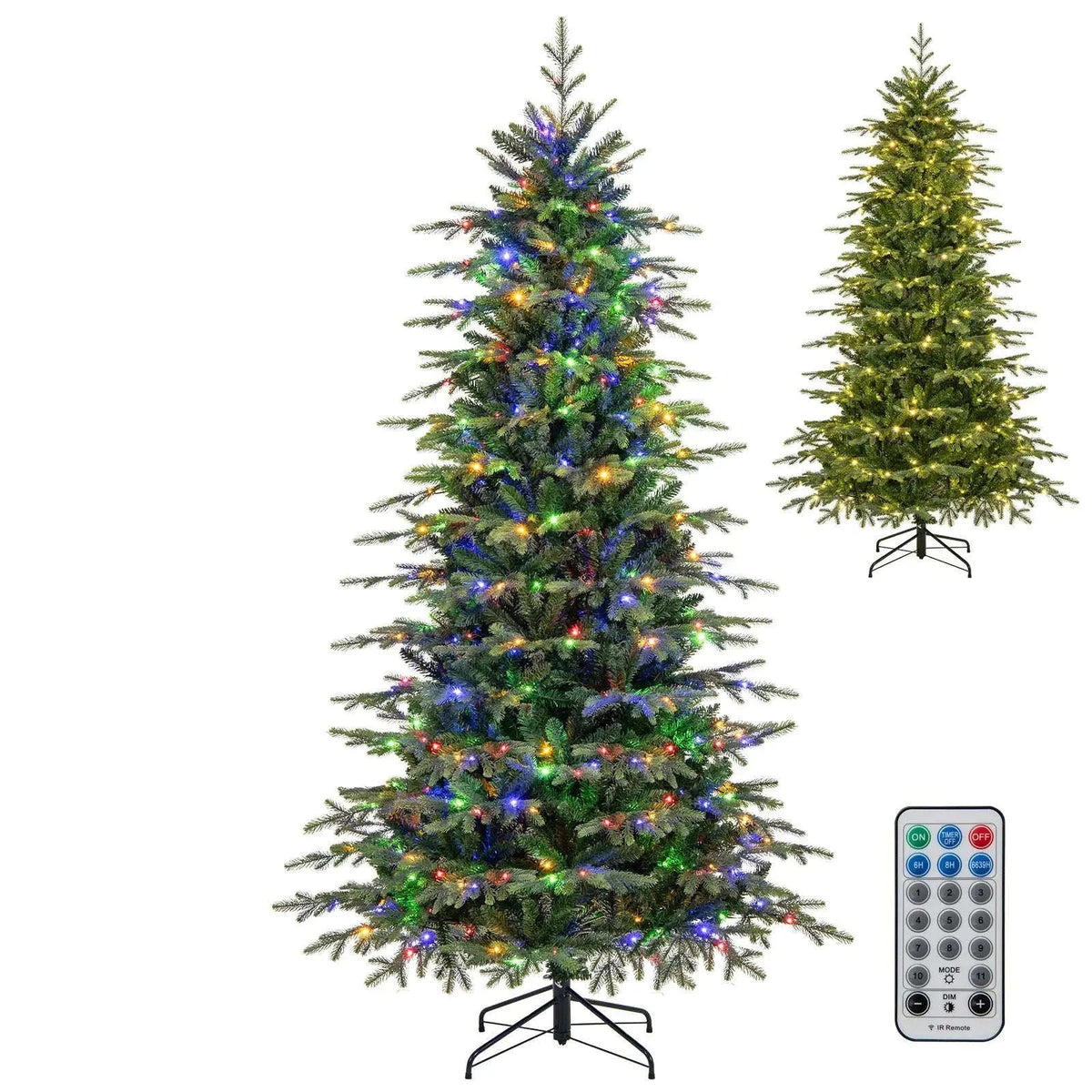 7.5 Feet Pre-Lit Artificial Christmas Tree with Warm White LED Lights Cartsfy Inc.